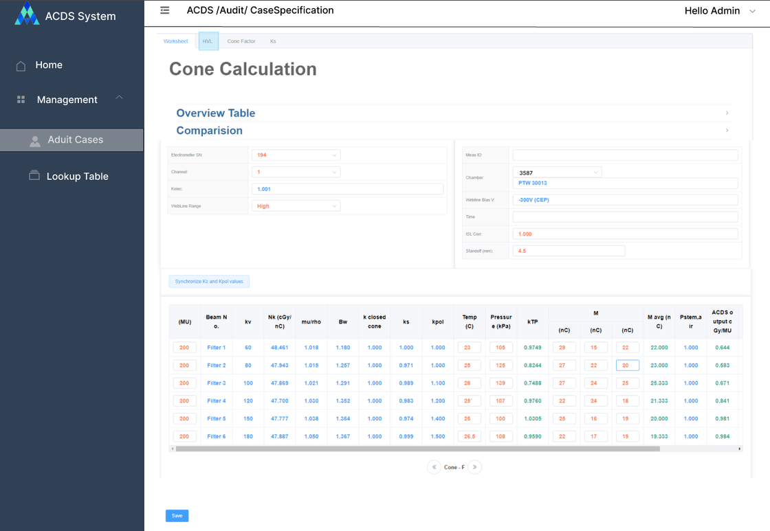 Calculation Dashboard